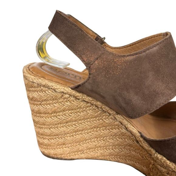 Born Sentinel Wedge Metallic Bronze Espadrille Platform Sandals Shoes Leather 9 - Picture 3 of 16